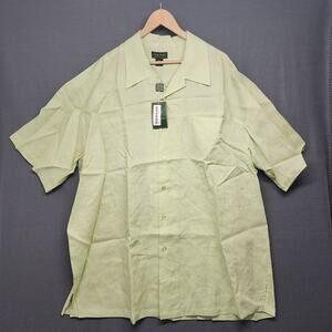 Giorgio Inserti Shirt Mens 3XL Pistachio Green 100% Linen Short Sleeve Button Up
